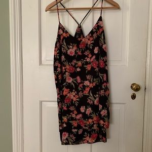 Tiered floral slip dress